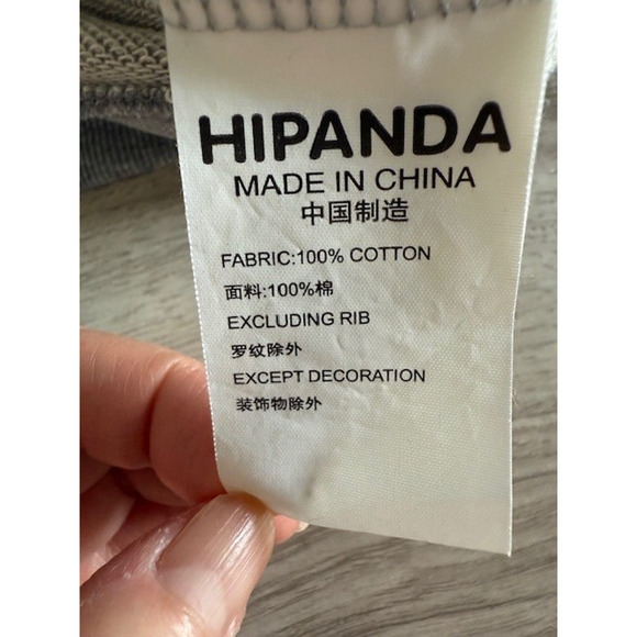 Hipanda Crewneck Long Sleeve Pullover Sweatshirt - Gray - Size XL - Picture 9 of 9